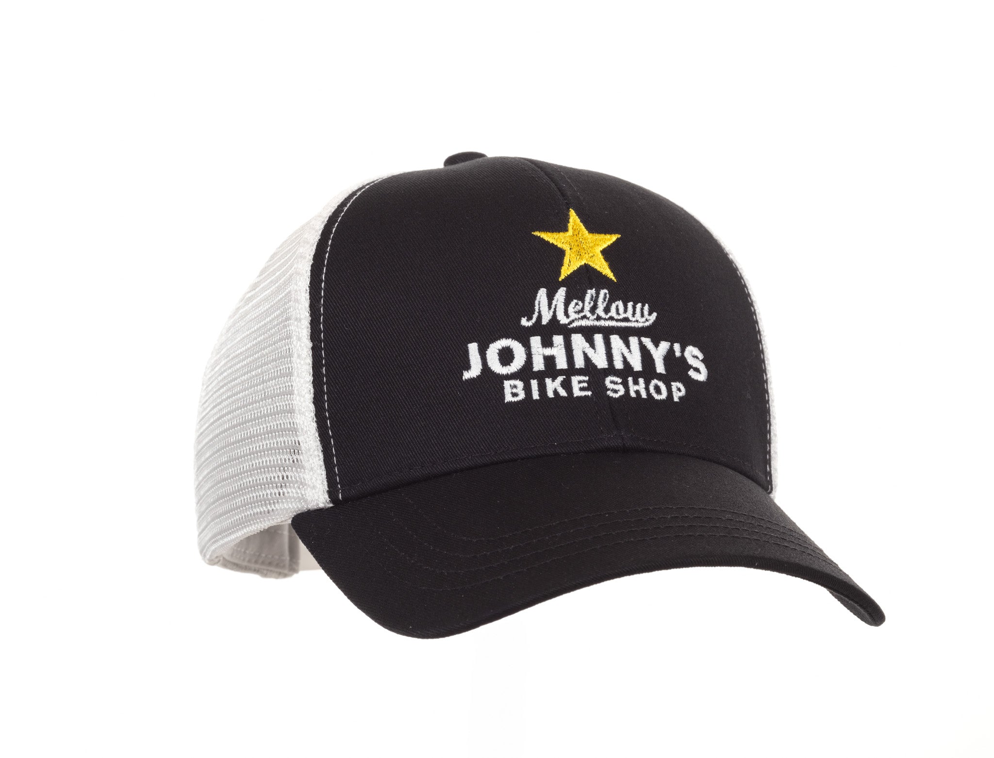 MJ's 6 Panel White Mesh Snapback Trucker Hat