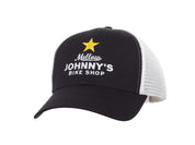 MJ's 6 Panel White Mesh Snapback Trucker Hat
