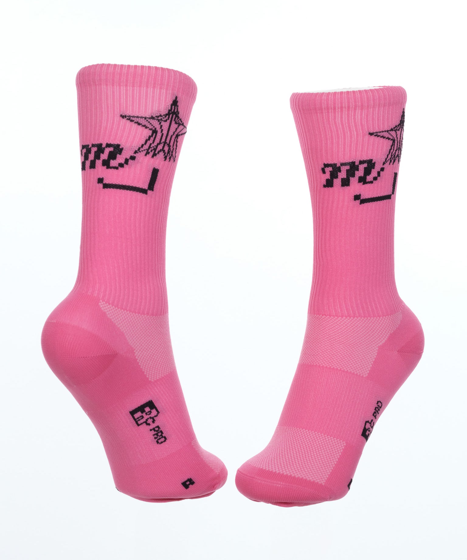 CAD Star Socks in White, Pink, and Black