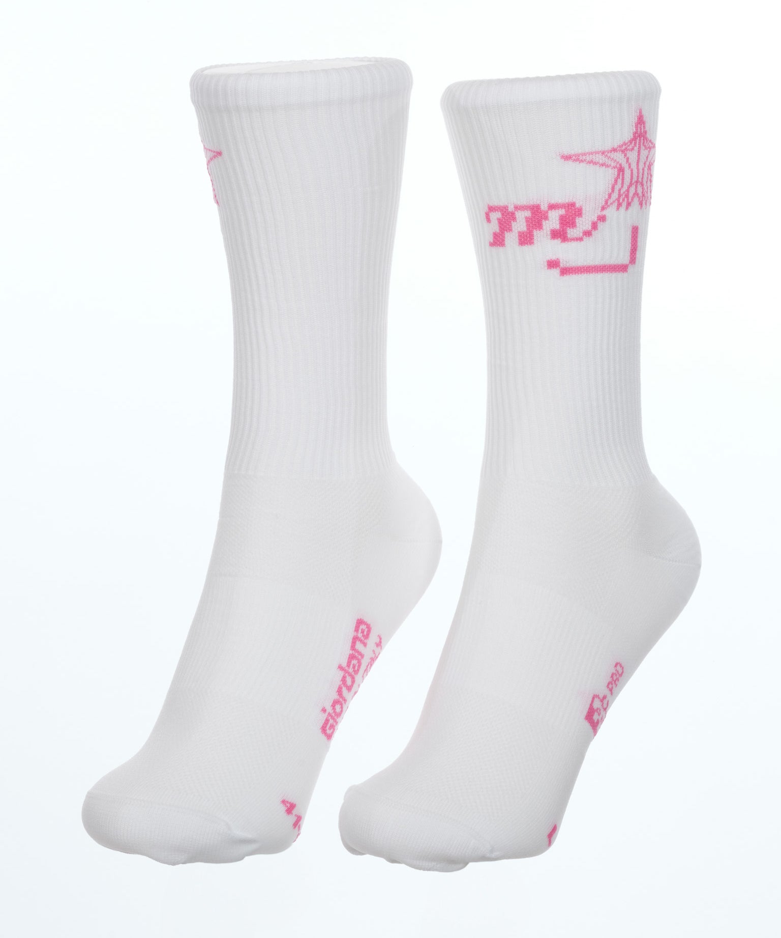 CAD Star Socks in White, Pink, and Black