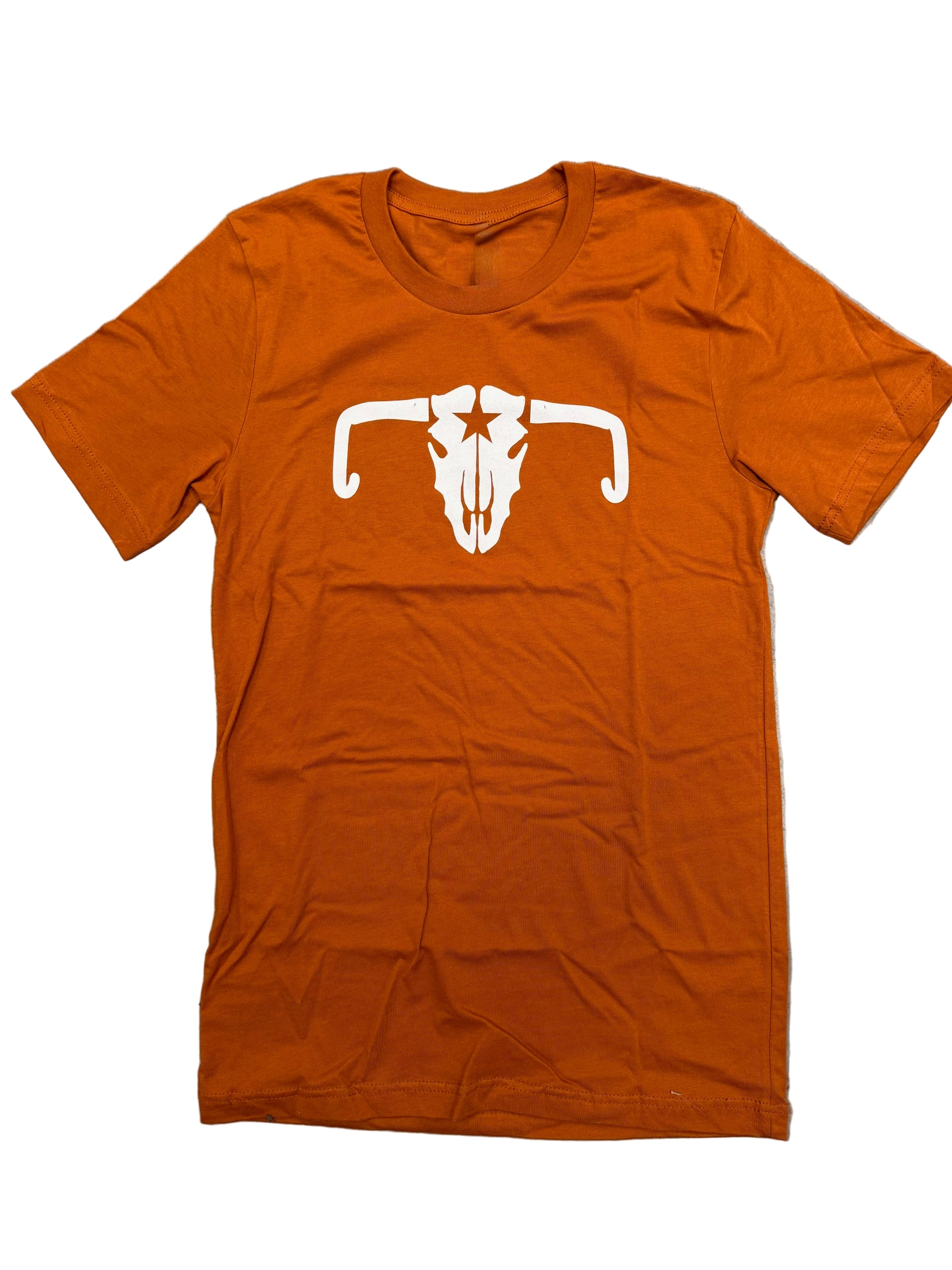 MJ's Burnt Orange Cow Skull T-Shirt