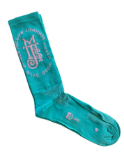 Anywhere Sock in Teal, Black, and White