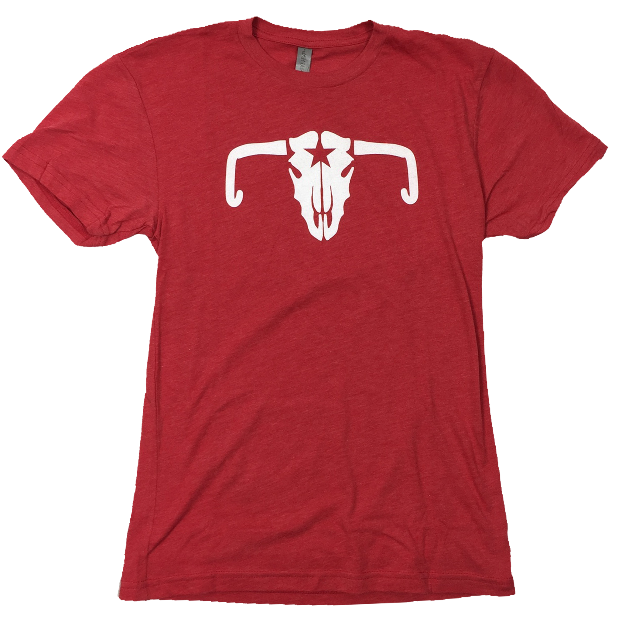 Mellow Johnny's Bike Shop Cowskull t-shirt in red heather