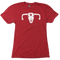 Mellow Johnny's Bike Shop Cowskull t-shirt in red heather